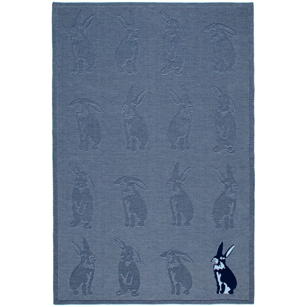 Плед Stereo Bunny, синий с нанесением логотипа в Москве