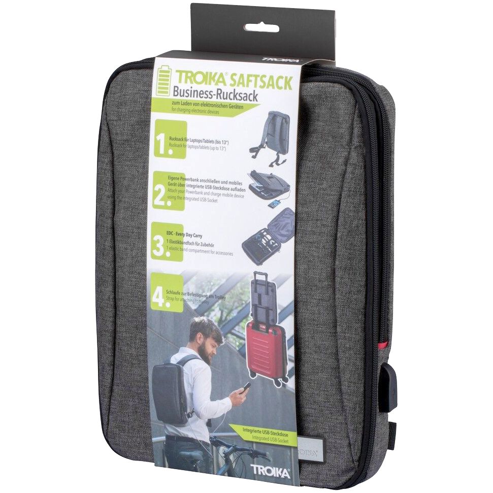 Рюкзак для ноутбука Saftsack, серый на заказ с логотипом компании