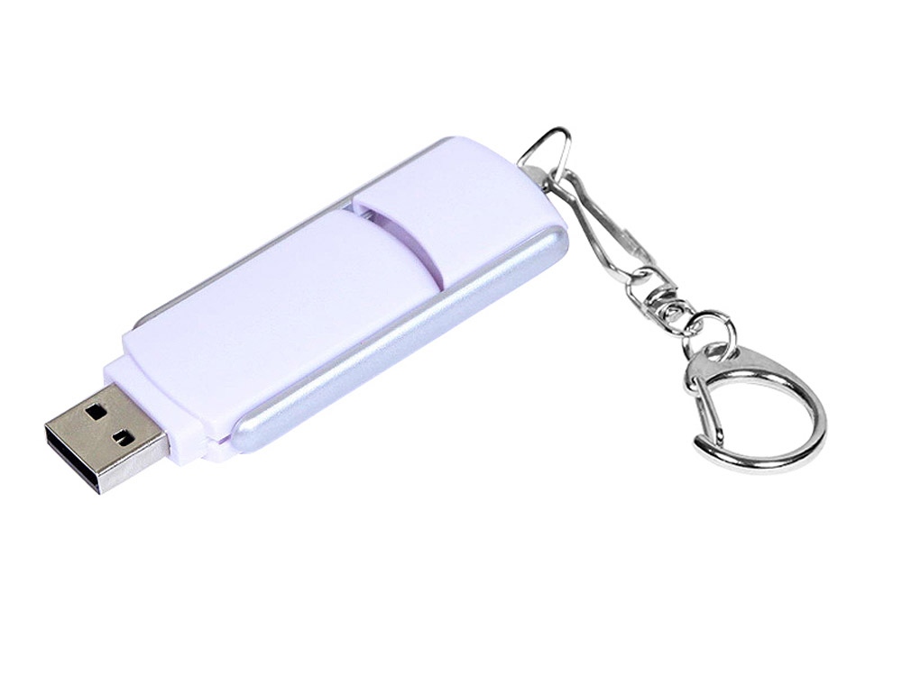 USB 2.0- флешка промо на 32 Гб с прямоугольной формы с выдвижным механизмом заказать под нанесение логотипа