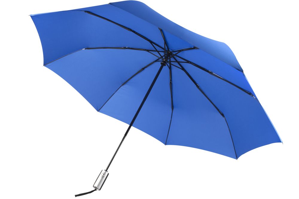 Зонт складной Unit Fiber с большим куполом, ярко-синий оптом под нанесение
