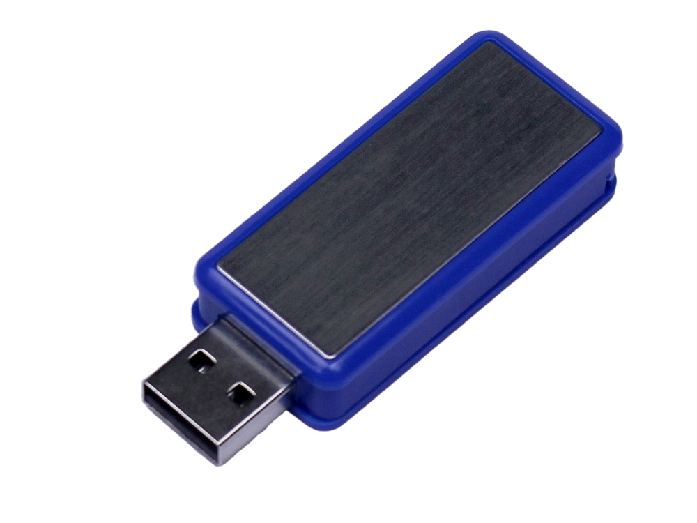 USB 3.0- флешка промо на 64 Гб прямоугольной формы, выдвижной механизм оптом под нанесение