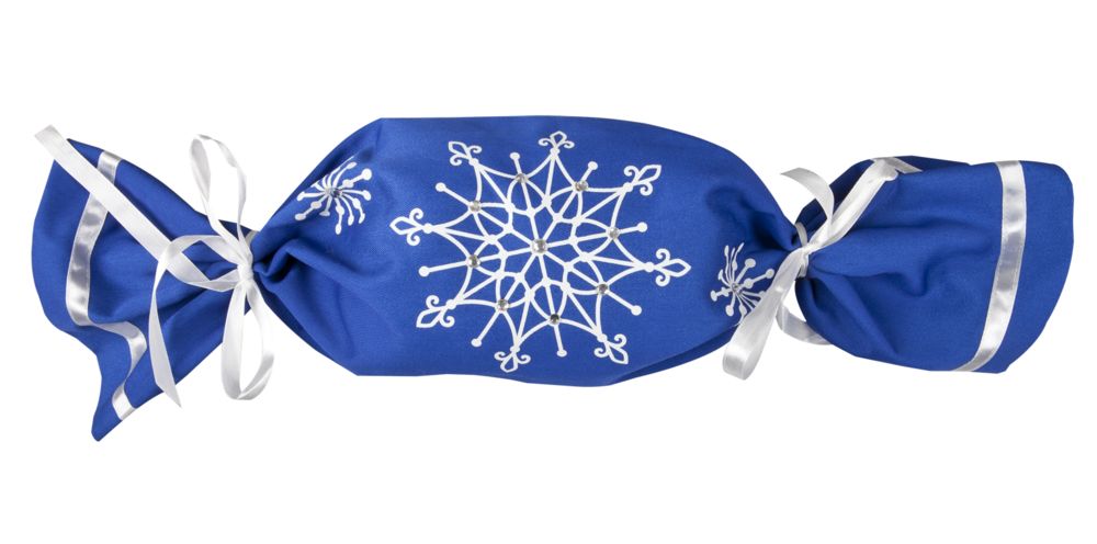 Упаковка-конфета «Снежинки», синяя оптом под нанесение