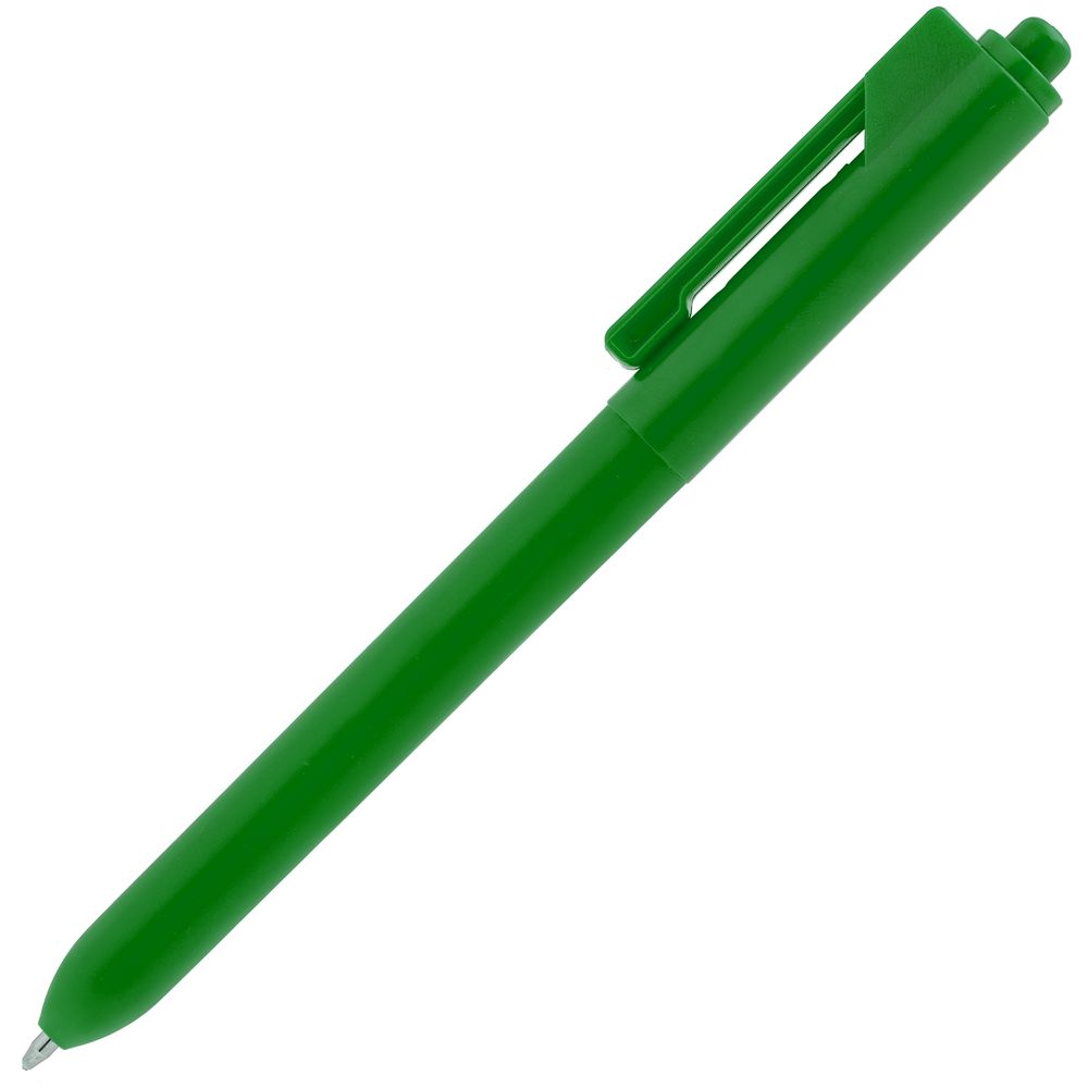 Ручка шариковая Hint, зеленая с нанесением логотипа в Москве