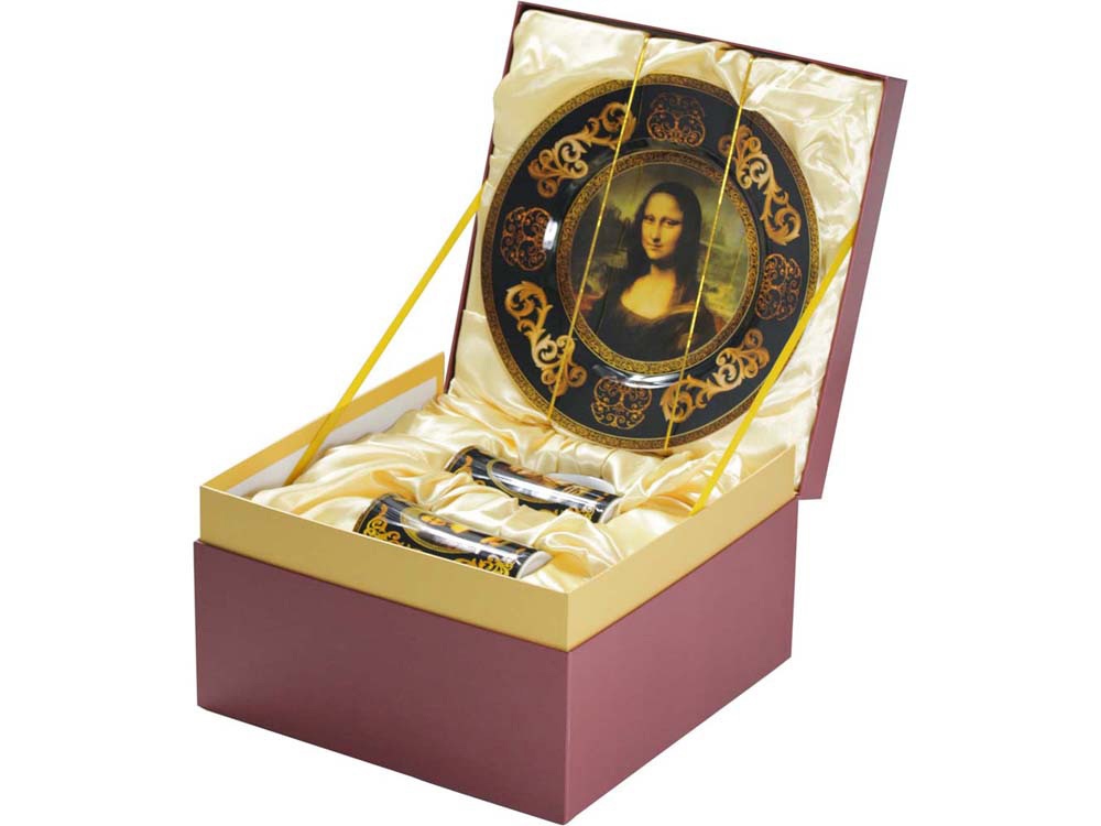 Подарочный набор «Мона Лиза»: блюдо для сладостей, две кружки заказать в Москве