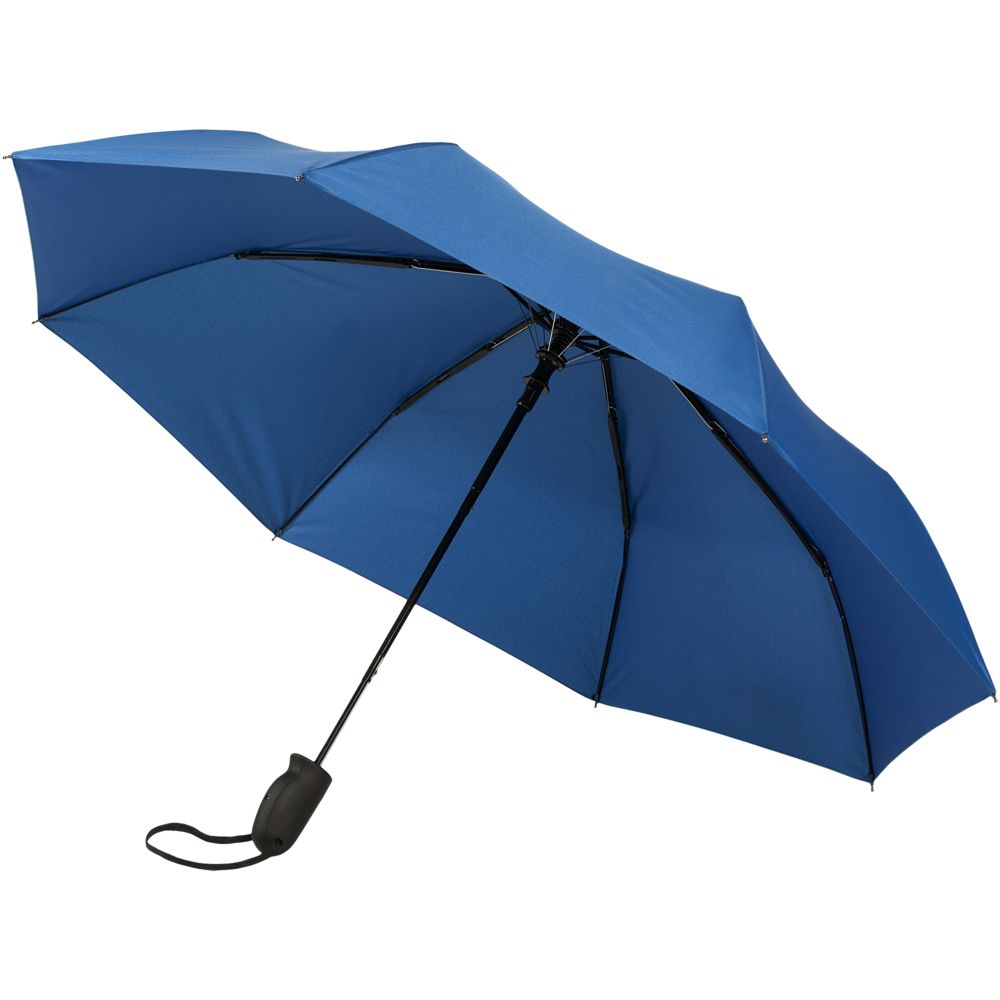 Складной зонт Magic с проявляющимся рисунком, синий на заказ с логотипом компании