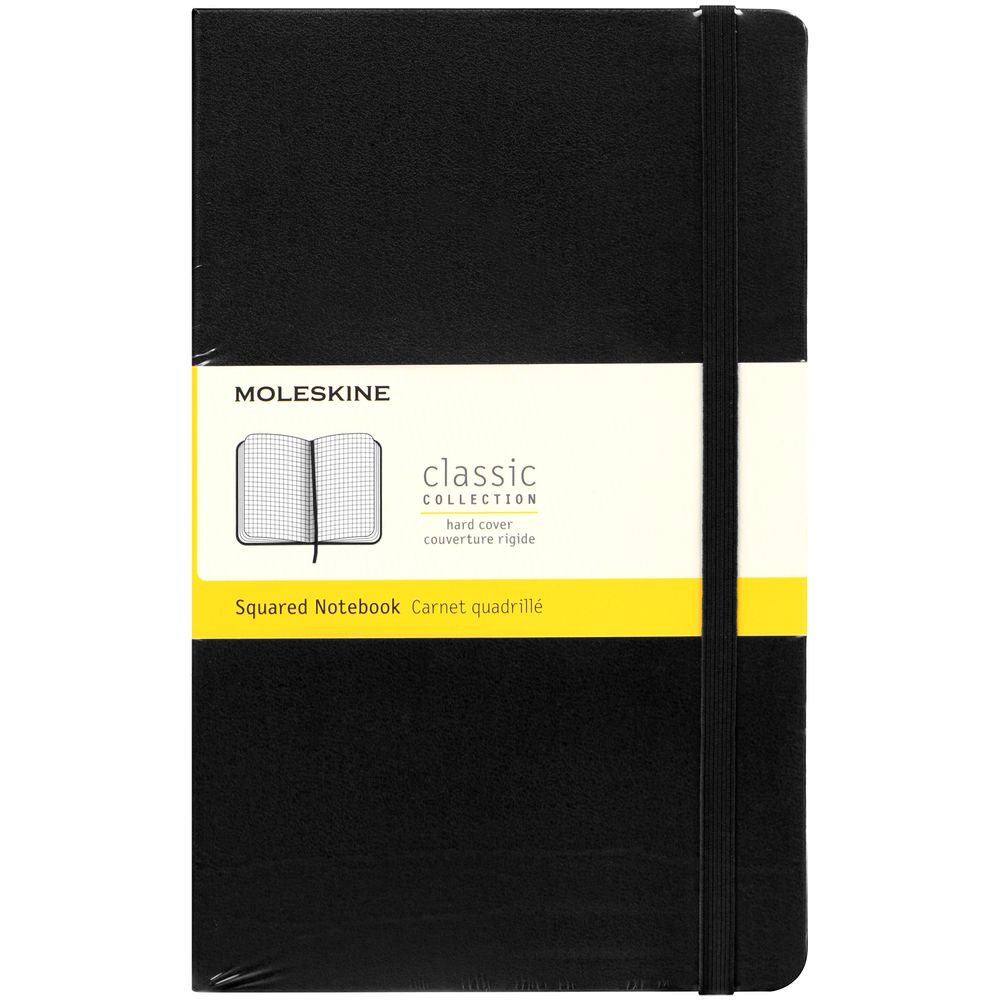 Записная книжка Moleskine Classic Large, в клетку, черная заказать под нанесение логотипа