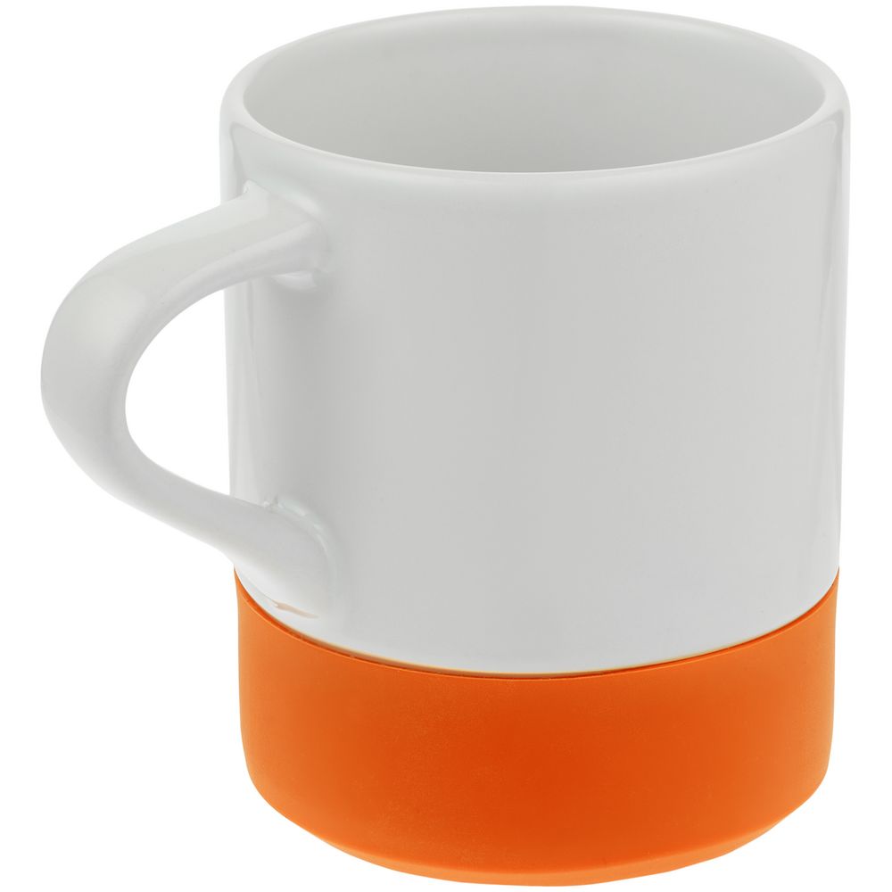 Кружка с силиконовой подставкой Protege, оранжевая заказать под нанесение логотипа