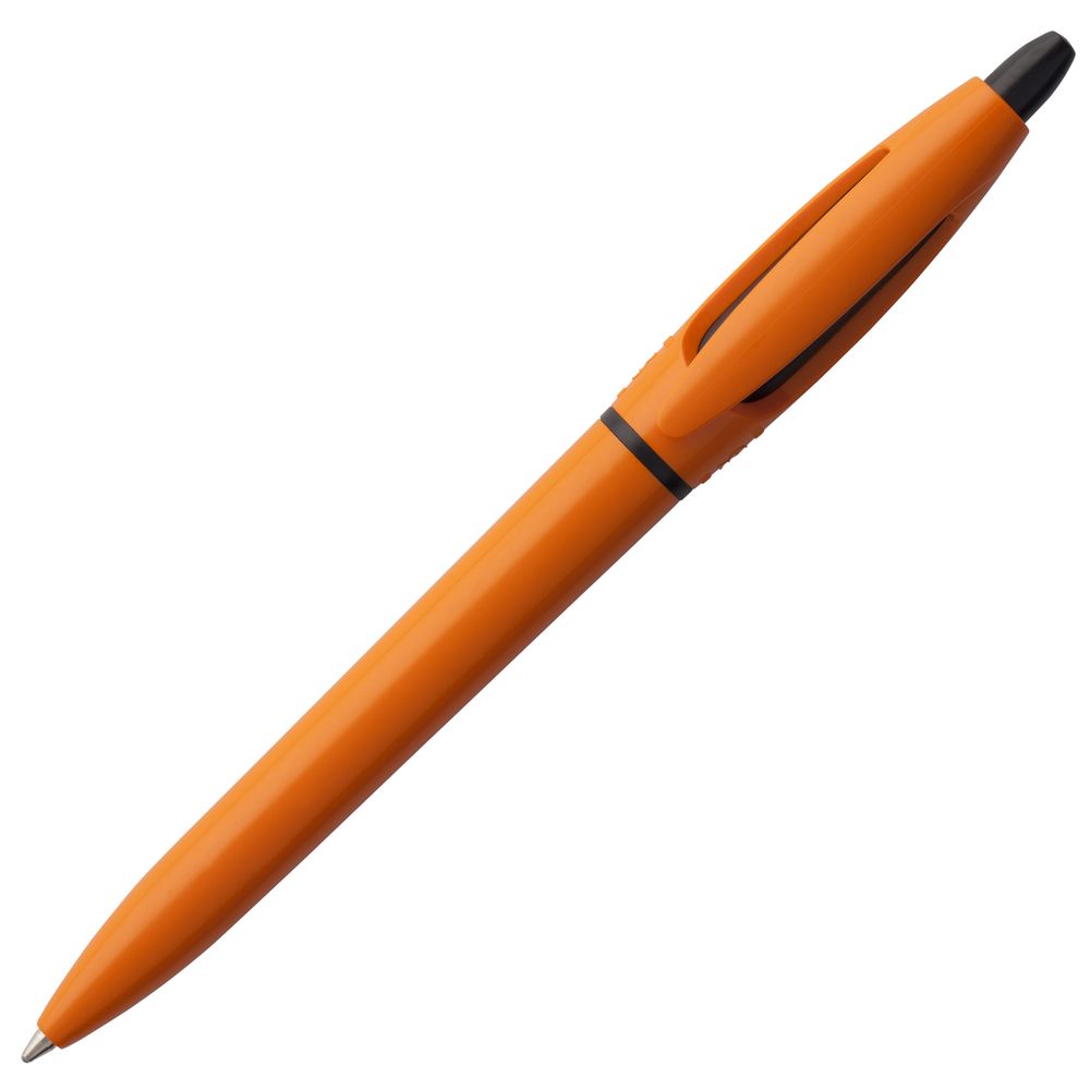 Ручка шариковая S! (Си), оранжевая с нанесением логотипа в Москве