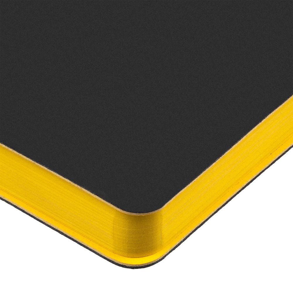 Ежедневник Flexpen Black, недатированный, черный с желтым на заказ с логотипом компании