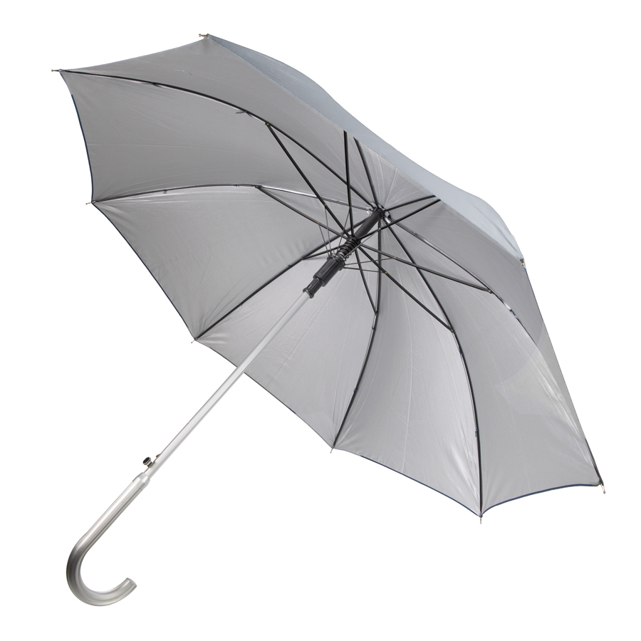Зонт-трость SILVER, пластиковая ручка, полуавтомат на заказ с логотипом компании
