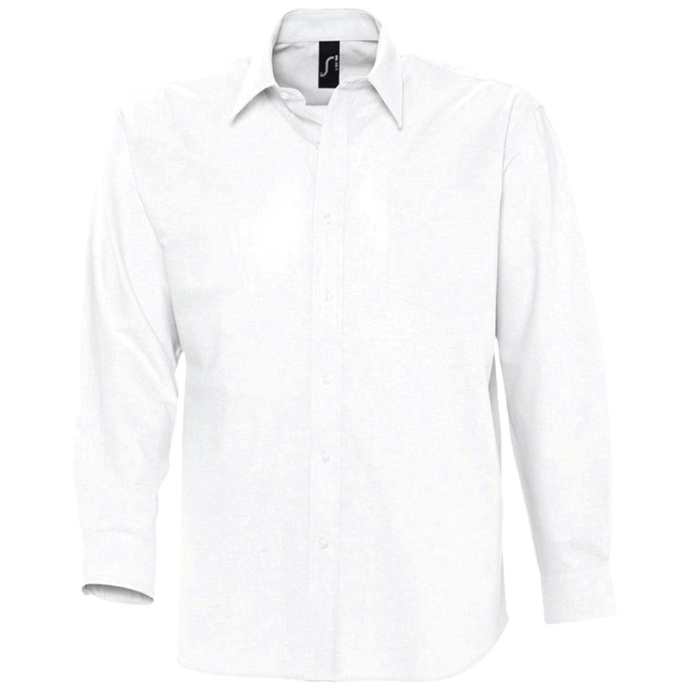 Рубашка мужская с длинным рукавом Boston белая, размер S оптом под нанесение
