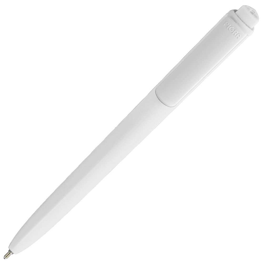 Ручка шариковая Pigra P02 Mat, белая с нанесением логотипа в Москве
