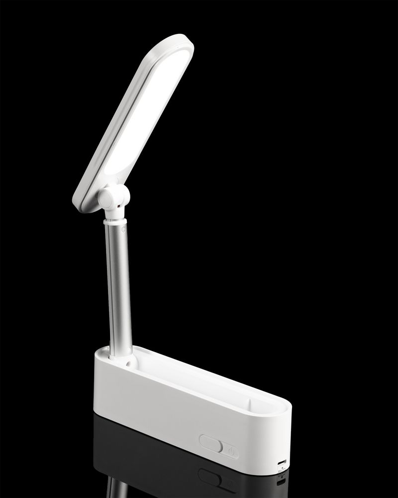 Переносная складная лампа moveLight, белая заказать под нанесение логотипа
