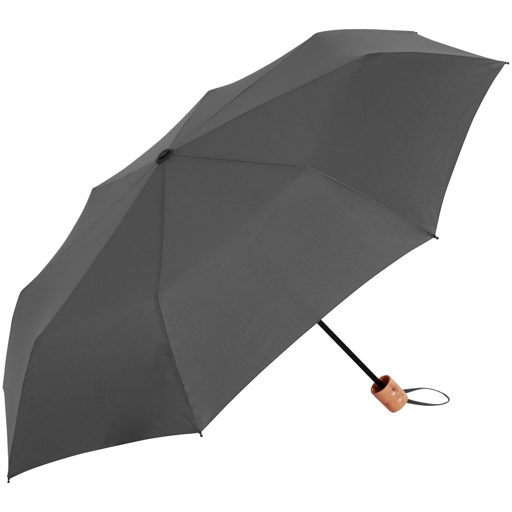 Зонт складной OkoBrella, серый оптом под нанесение