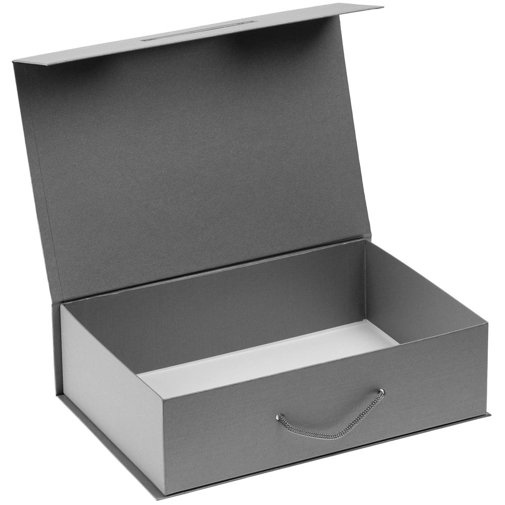 Коробка Case, подарочная, серебристая на заказ с логотипом компании