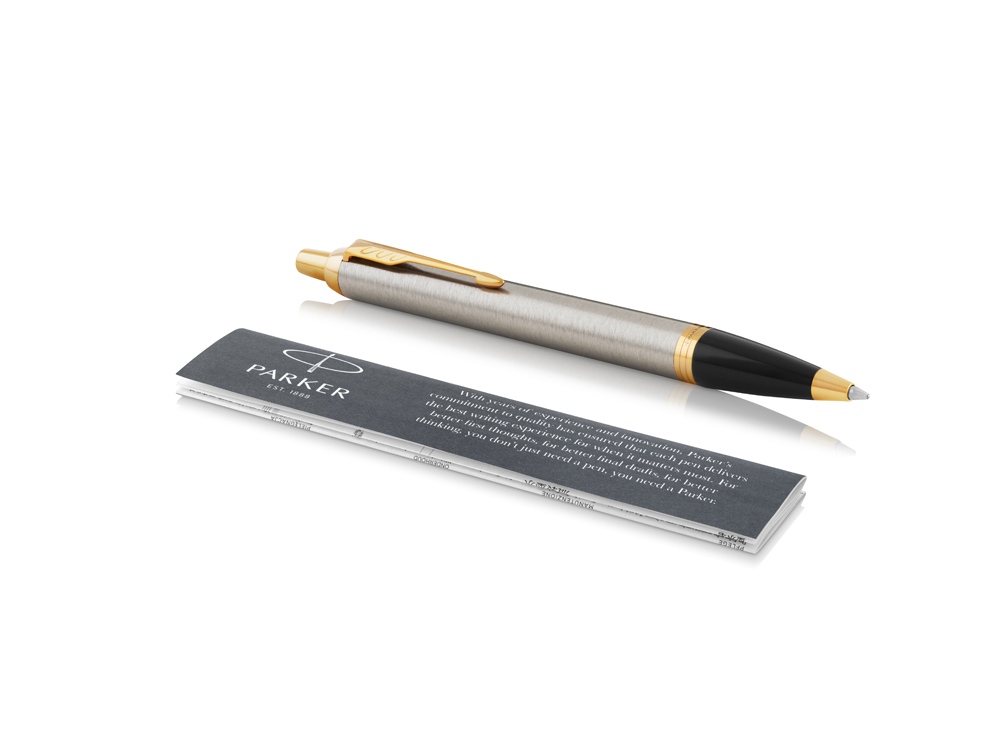 Ручка шариковая Parker «IM Core Brushed Metal GT» заказать под нанесение логотипа