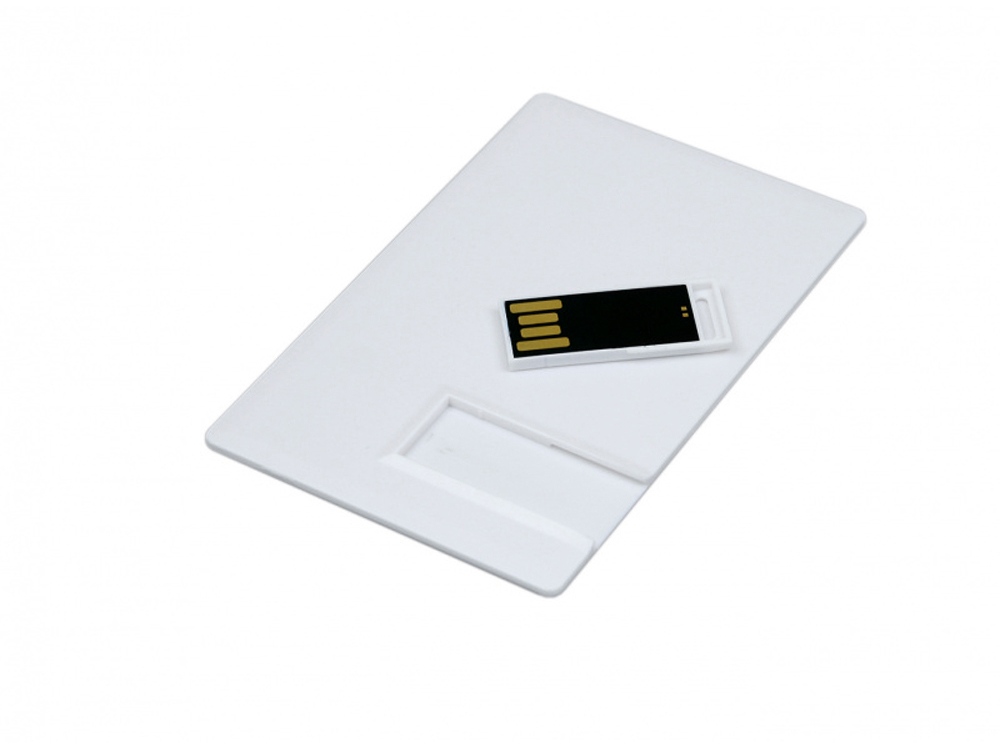 USB 2.0- флешка на 8 Гб в виде пластиковой карты с полностью выдвижным чипом заказать под нанесение логотипа