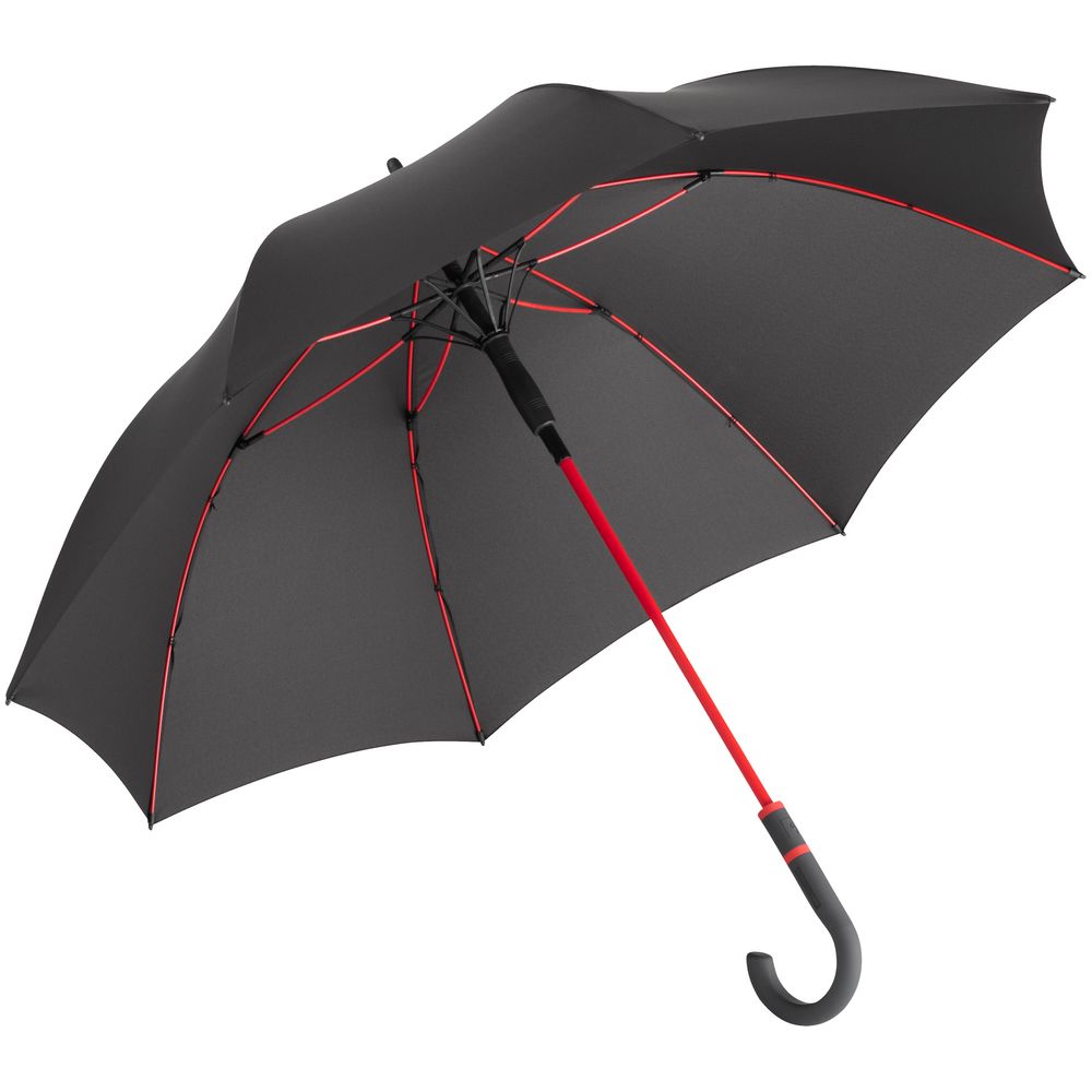 Зонт-трость с цветными спицами Color Style, красный с черной ручкой заказать в Москве
