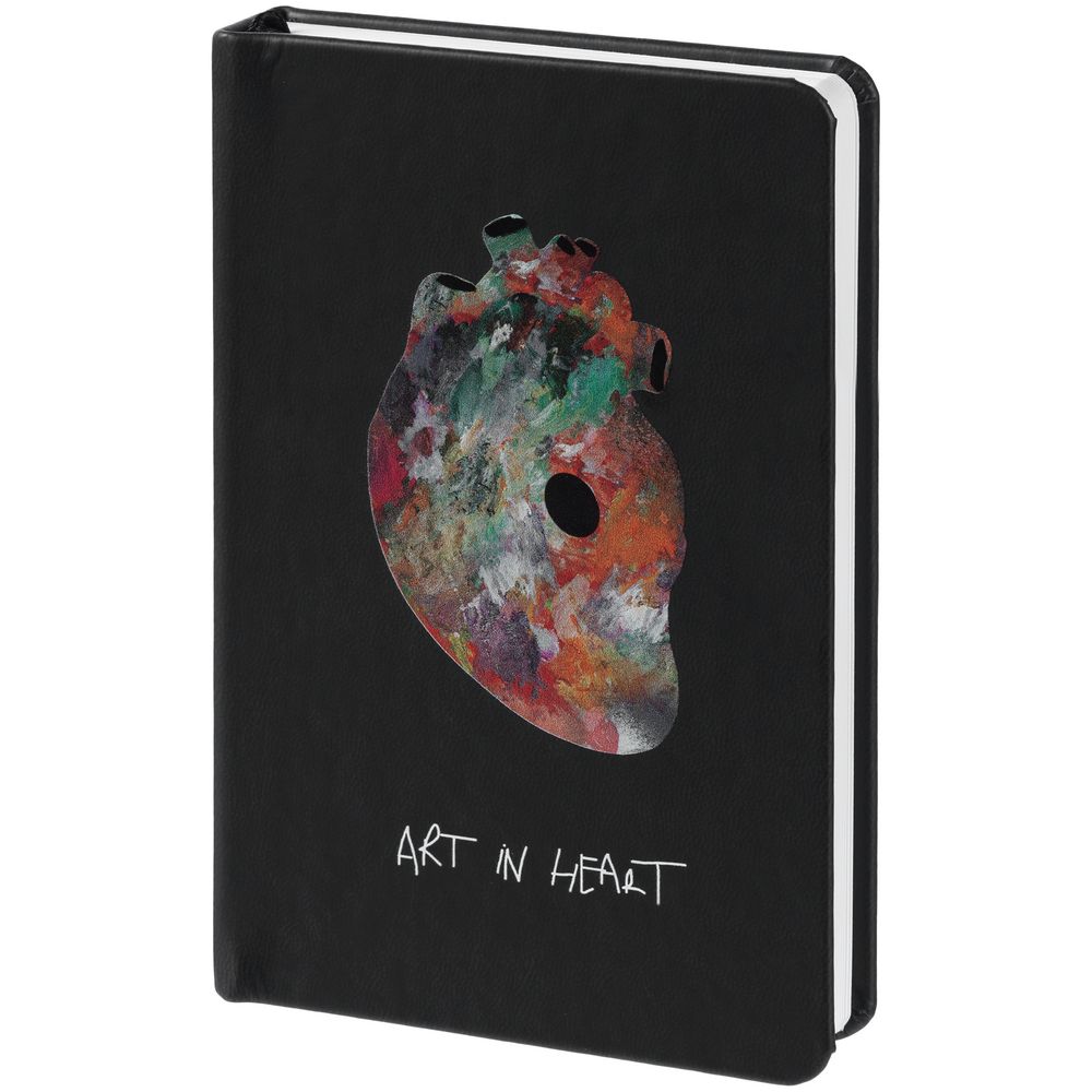 Блокнот Art In Heart, черный с нанесением логотипа в Москве