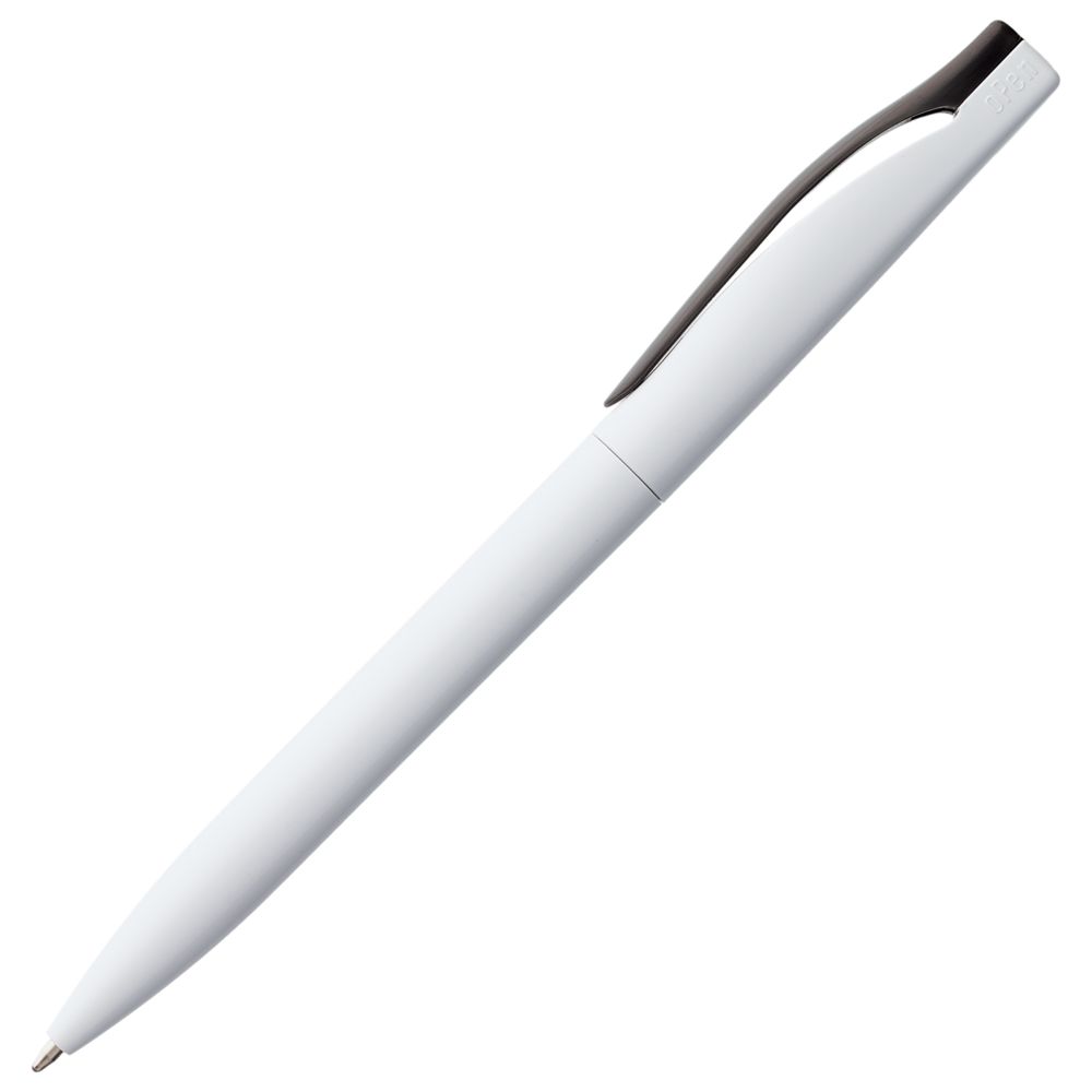 Ручка шариковая Pin, белая с черным заказать под нанесение логотипа