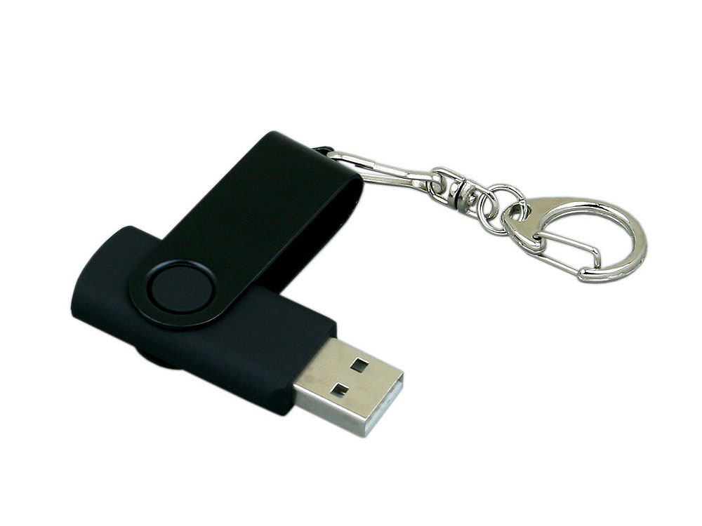 USB 2.0- флешка промо на 8 Гб с поворотным механизмом и однотонным металлическим клипом с нанесением логотипа в Москве