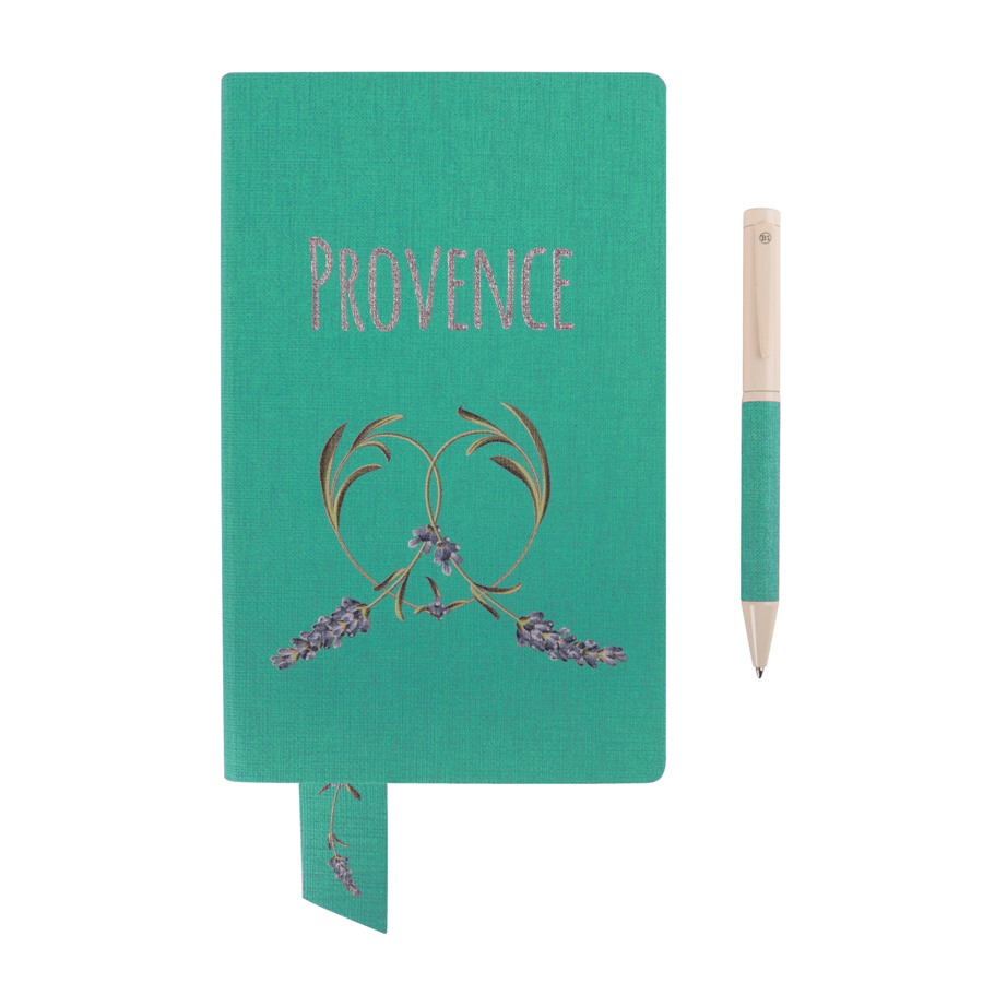 Бизнес-блокнот А5  "Provence", мятный, мягкая обложка, в клетку на заказ с логотипом компании
