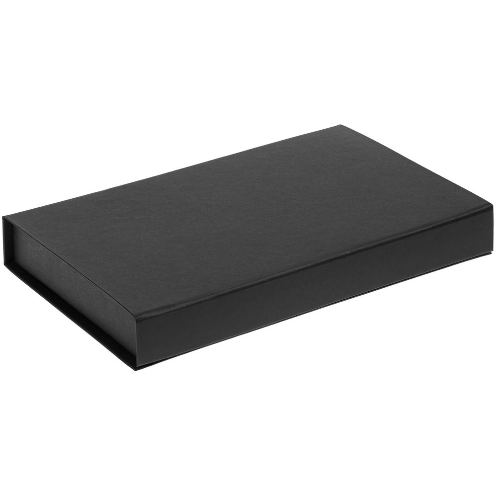 Коробка Silk с ложементом под ежедневник и ручку, черная заказать под нанесение логотипа