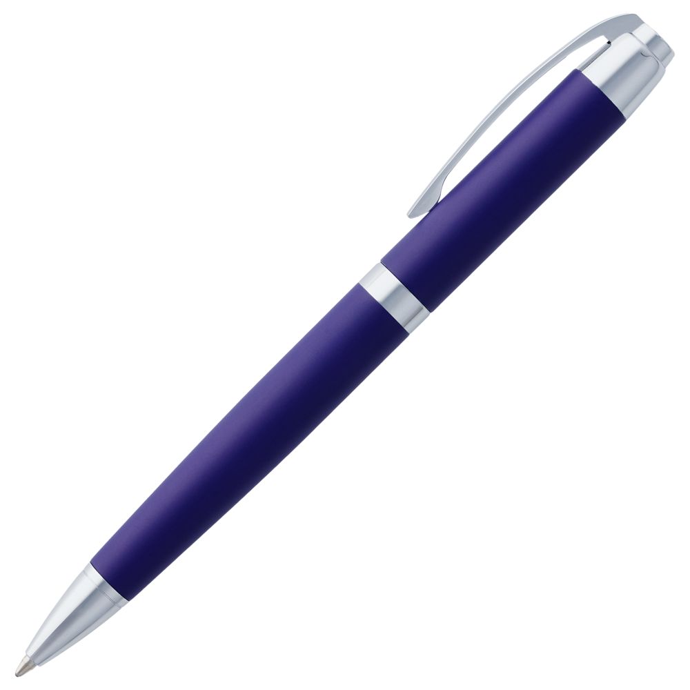 Ручка шариковая Razzo Chrome, синяя с нанесением логотипа в Москве