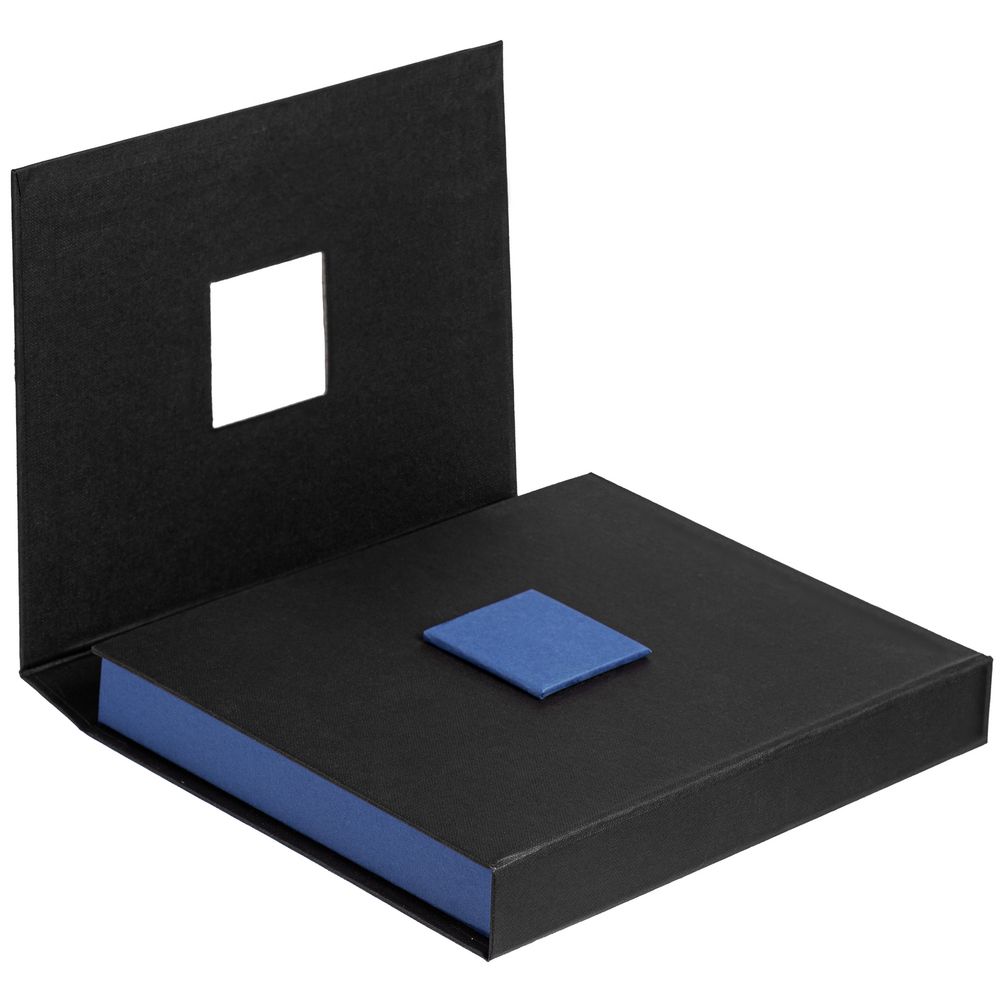 Коробка Plus, черная с синим заказать под нанесение логотипа