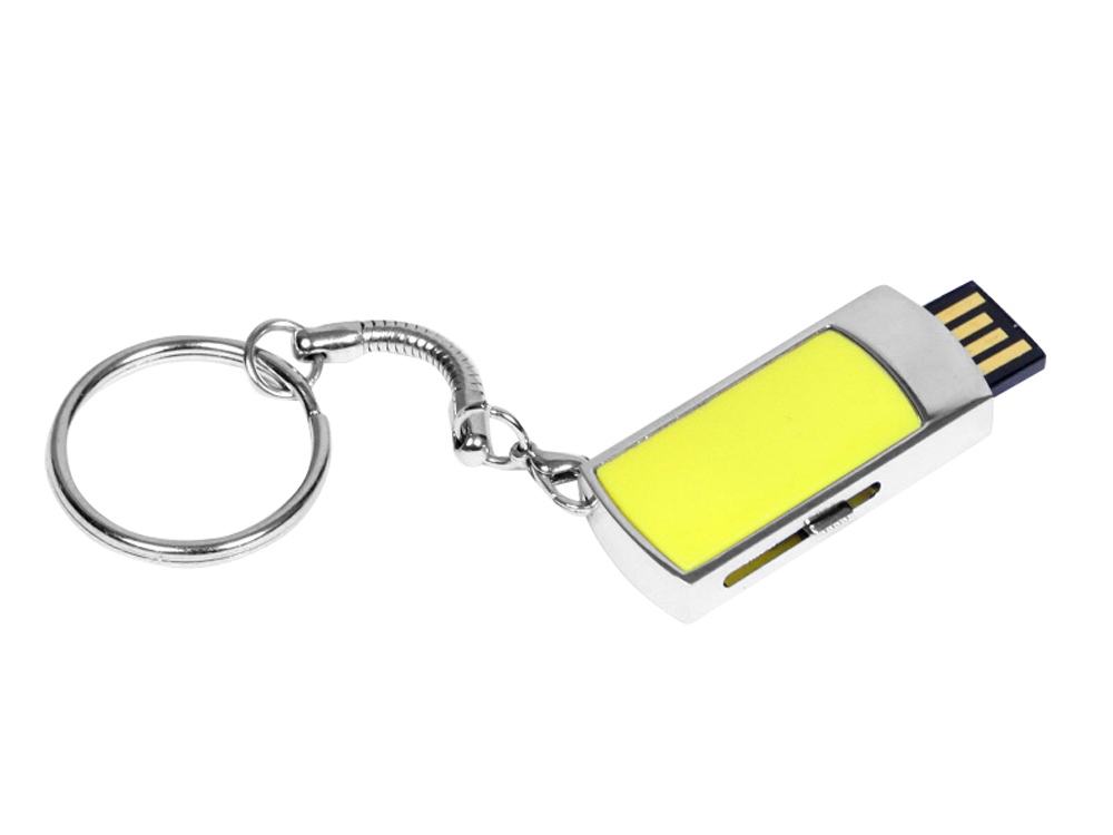 USB 2.0- флешка на 64 Гб с выдвижным механизмом и мини чипом с нанесением логотипа в Москве