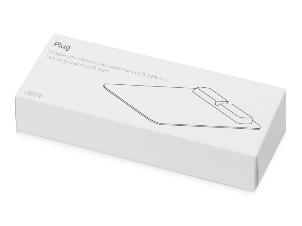 Коврик для мыши со встроенным USB-хабом «Plug» оптом под нанесение