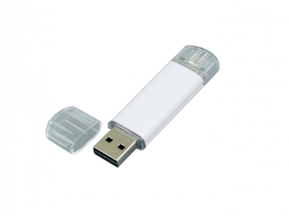 USB 2.0/micro USB- флешка на 32 Гб с нанесением логотипа в Москве