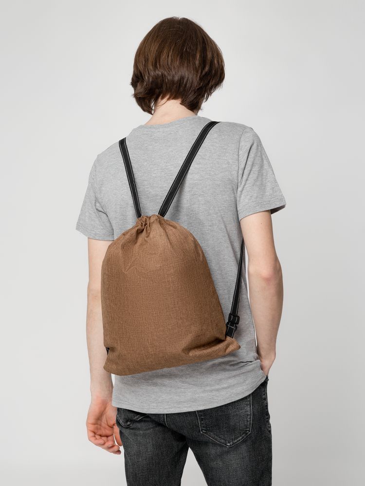 Рюкзак-мешок Melango, коричневый оптом под нанесение
