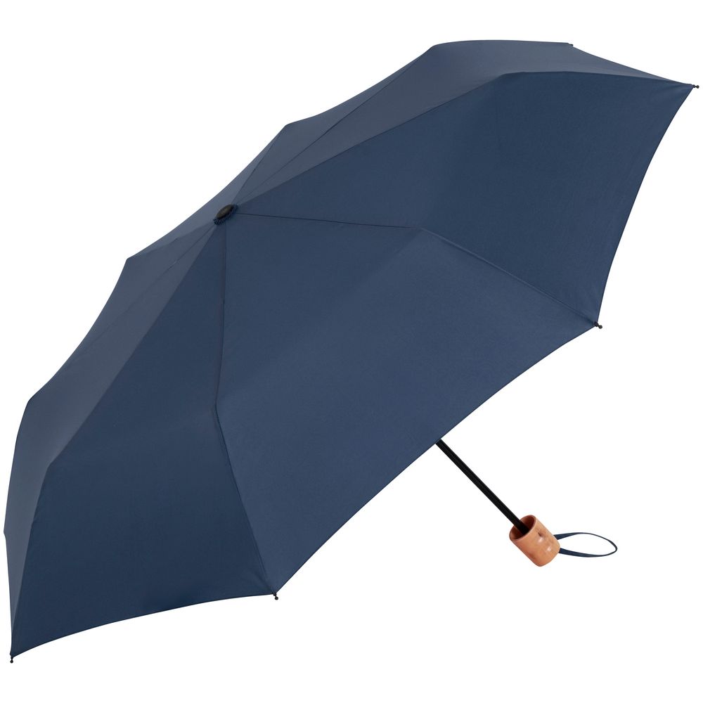 Зонт складной OkoBrella, темно-синий оптом под нанесение