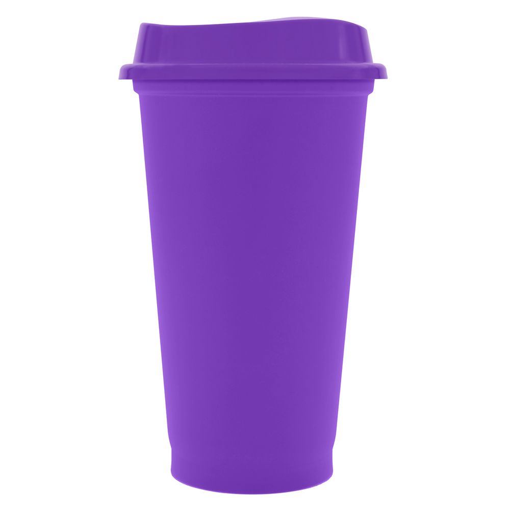 Стакан с крышкой Color Cap, фиолетовый оптом под нанесение