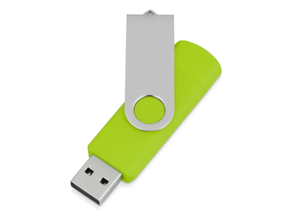 USB/micro USB-флешка на 16 Гб «Квебек OTG» с нанесением логотипа в Москве