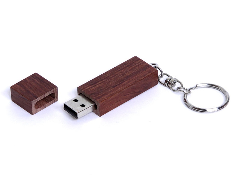 USB 2.0- флешка на 64 Гб прямоугольная форма, колпачок с магнитом оптом под нанесение