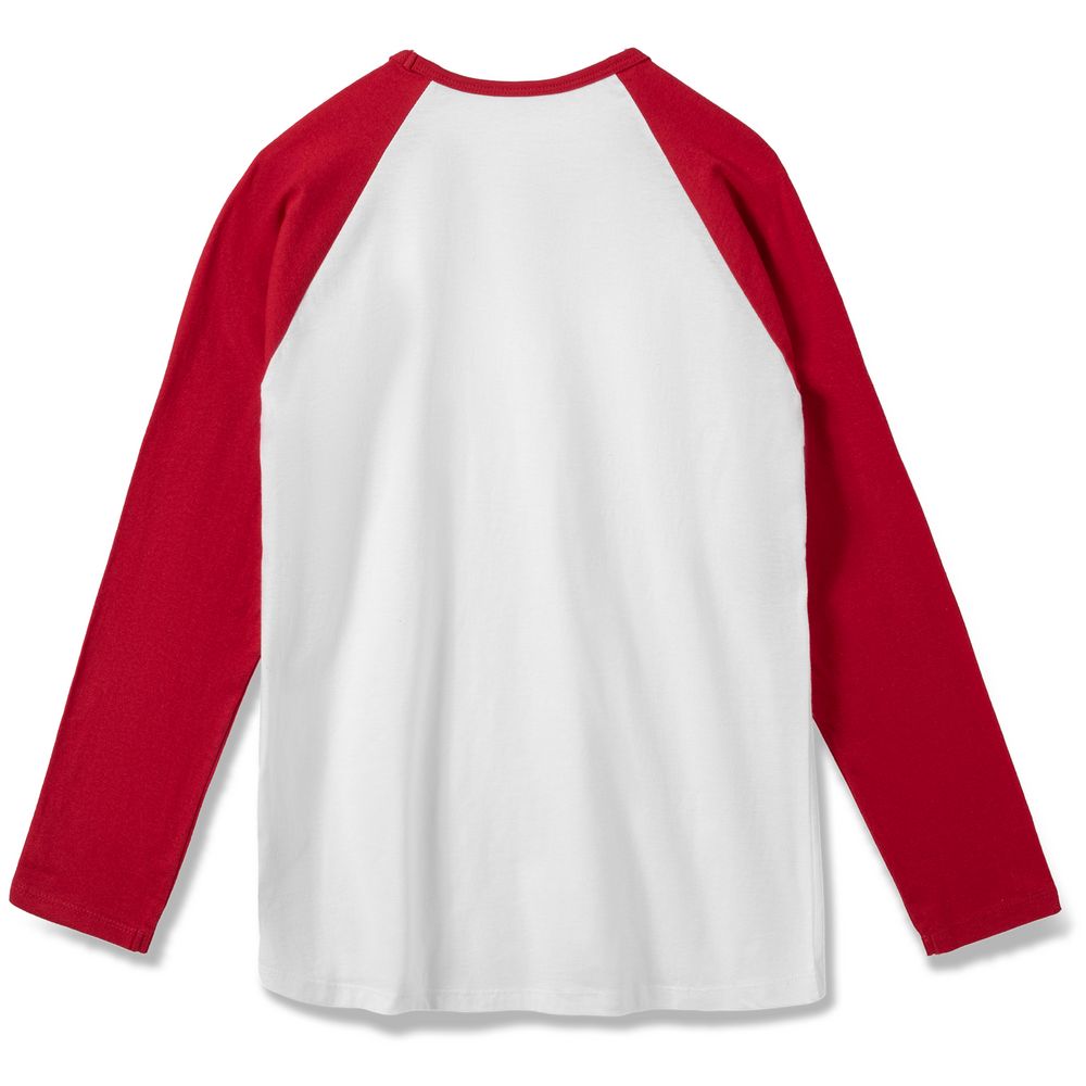 Футболка женская с длинным рукавом Milky LSL белая с красным, размер S на заказ с логотипом компании