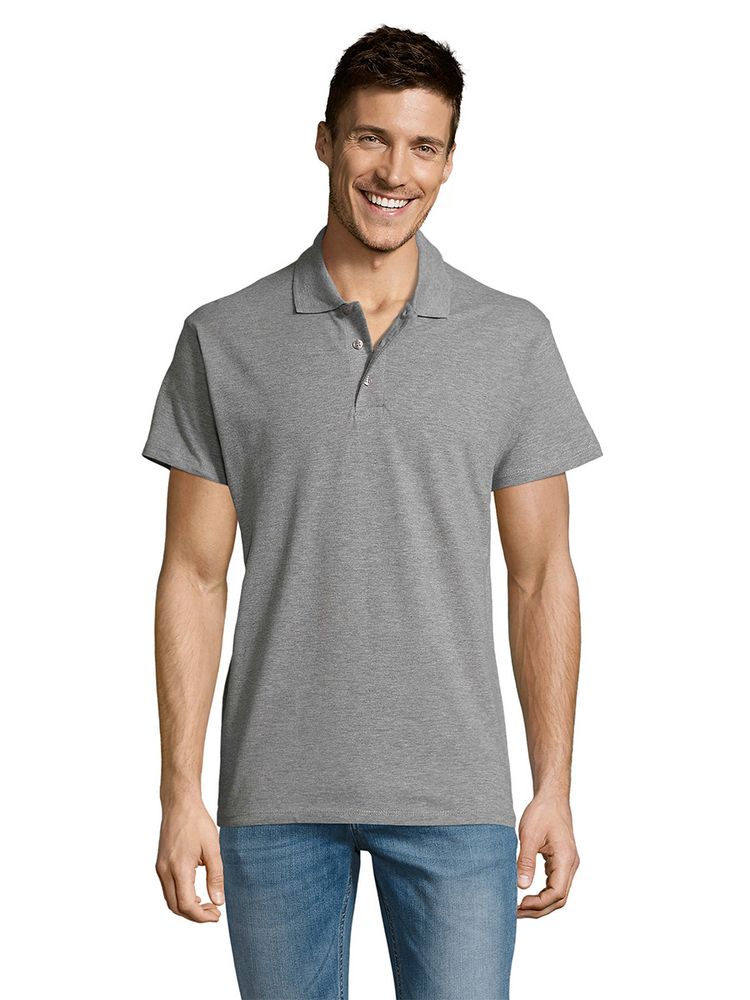 Рубашка поло мужская Summer 170 серый меланж, размер XS с нанесением логотипа в Москве