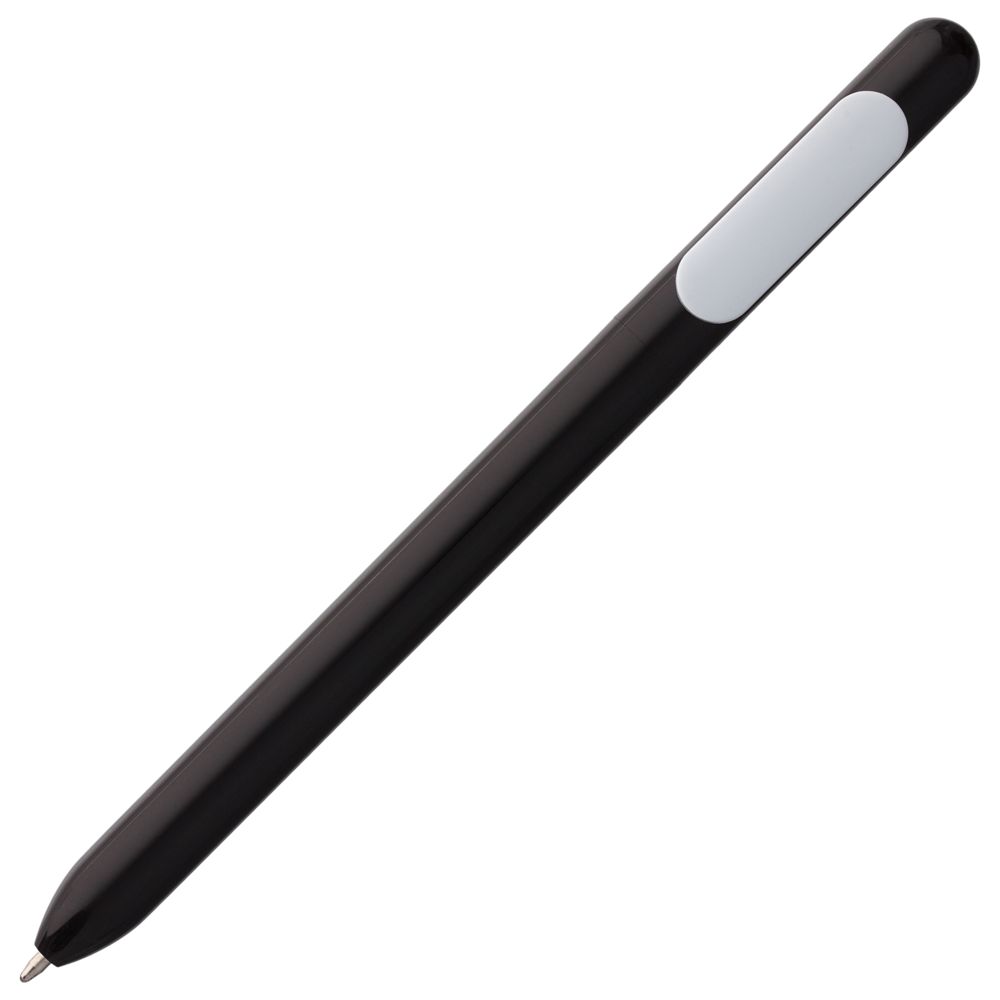 Ручка шариковая Swiper, черная с белым заказать под нанесение логотипа
