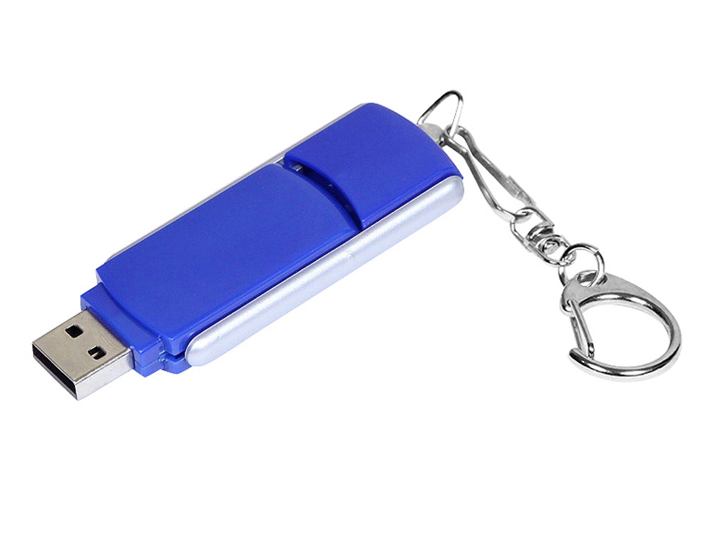 USB 2.0- флешка промо на 16 Гб с прямоугольной формы с выдвижным механизмом заказать под нанесение логотипа