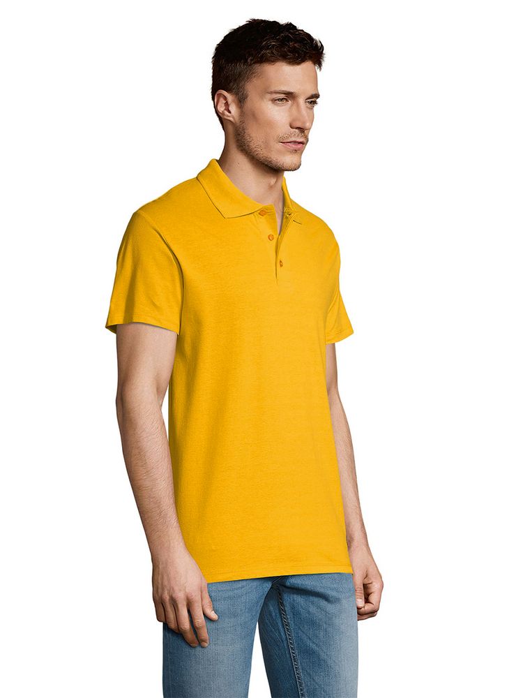 Рубашка поло мужская Summer 170 желтая, размер XS заказать под нанесение логотипа