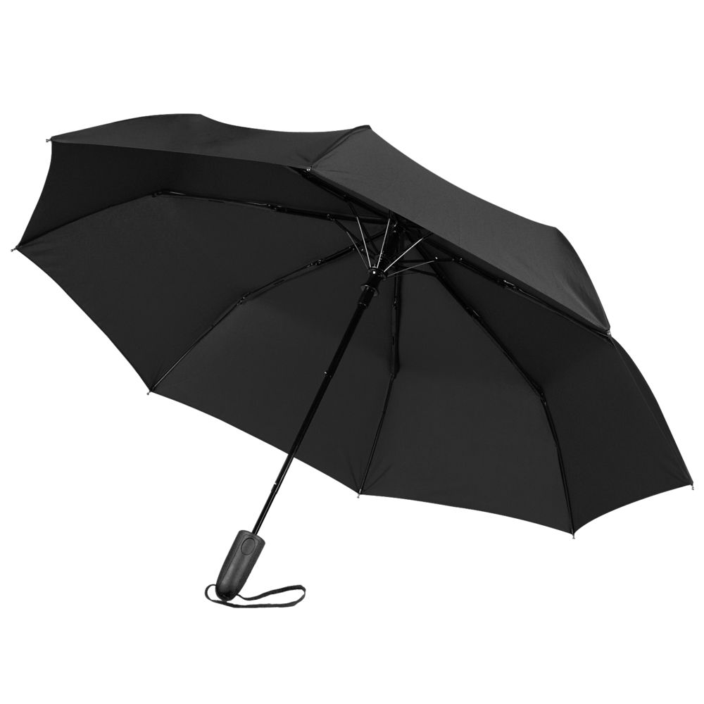 Складной зонт Magic с проявляющимся рисунком, черный на заказ с логотипом компании