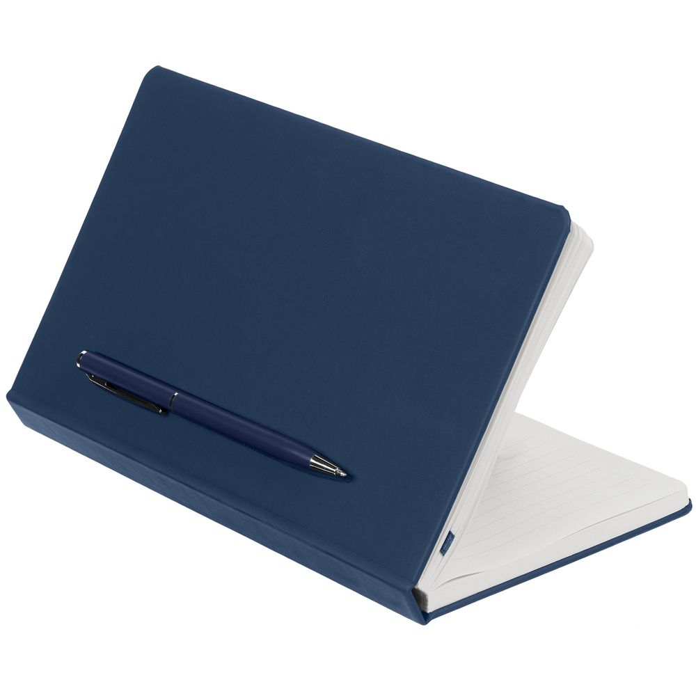 Ежедневник Magnet Shall с ручкой, синий заказать под нанесение логотипа
