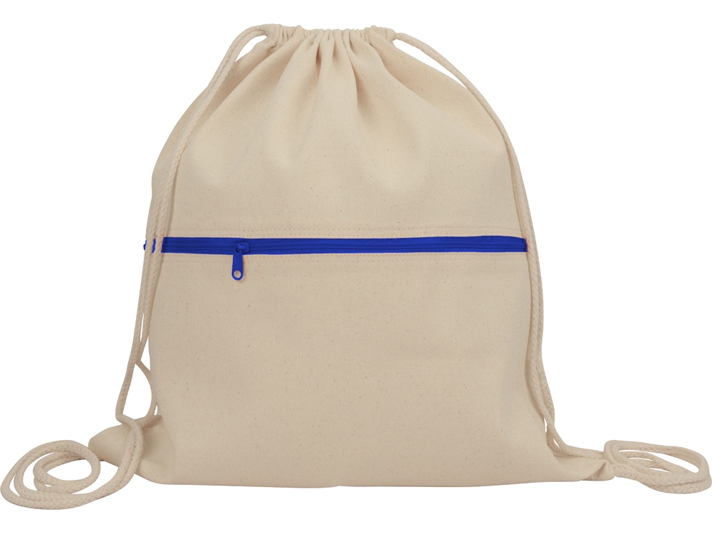 Рюкзак-мешок «Lark» хлопковый с цветной молнией на заказ с логотипом компании