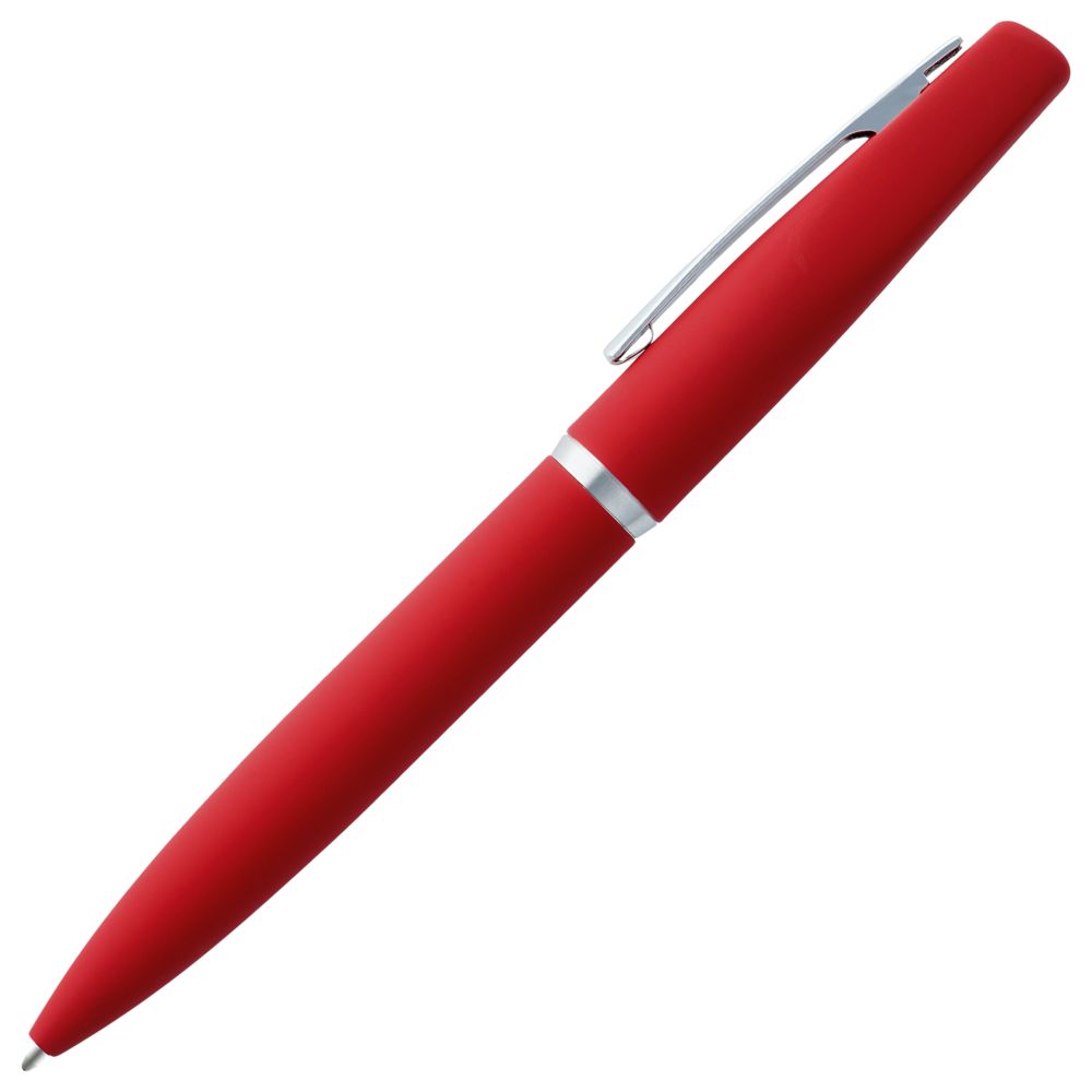 Ручка шариковая Bolt Soft Touch, красная с нанесением логотипа в Москве