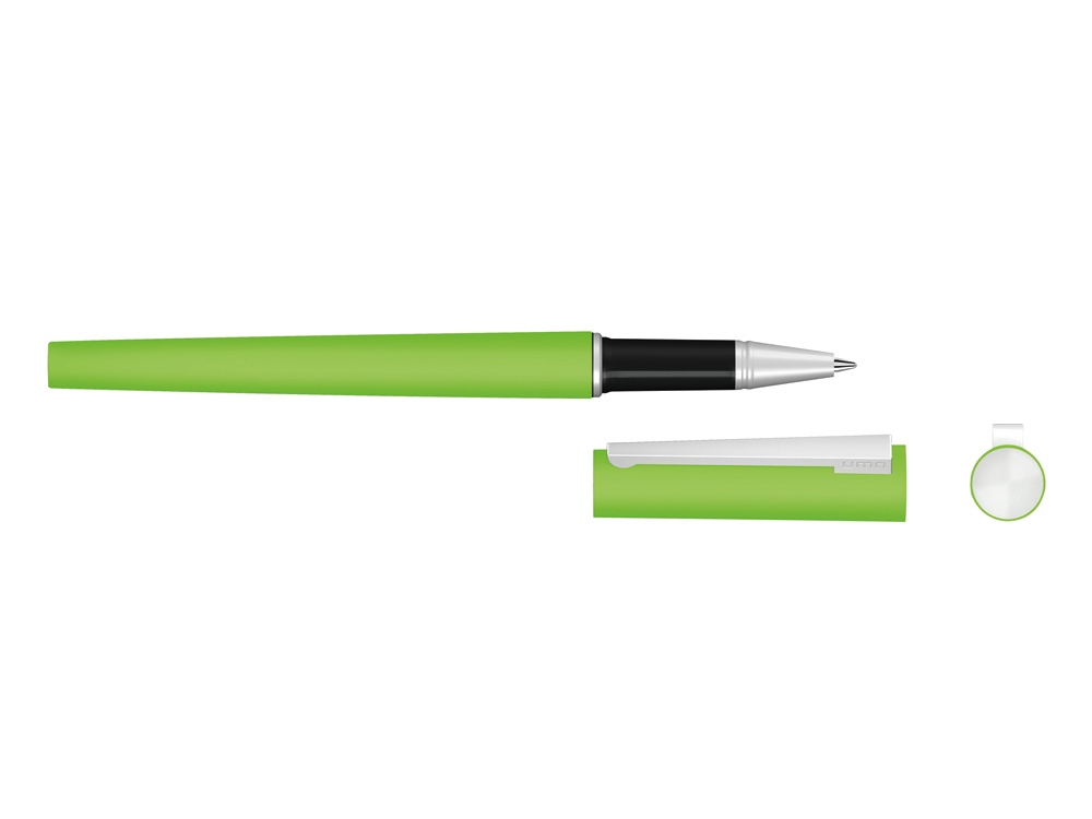 Ручка металлическая роллер «Brush R GUM» soft-touch с зеркальной гравировкой заказать под нанесение логотипа