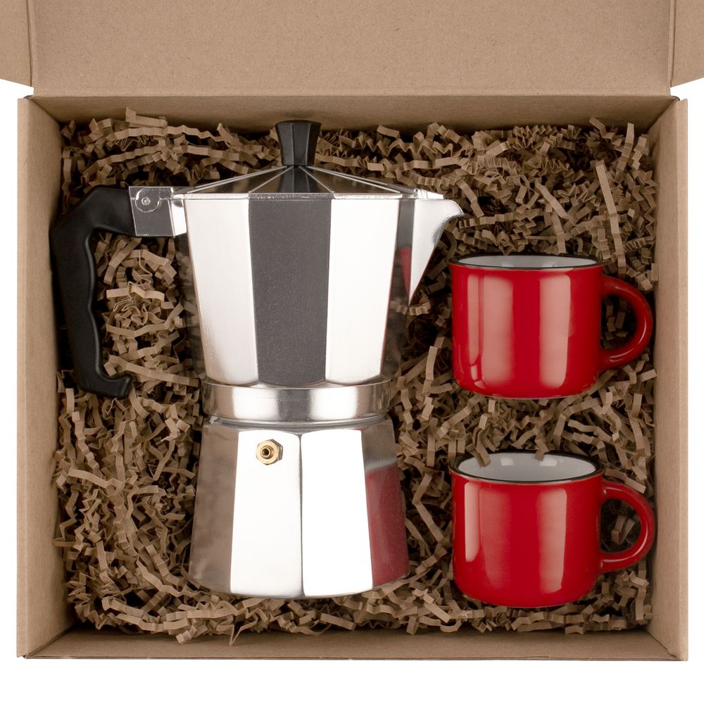 Набор для кофе Dacha, красный на заказ с логотипом компании