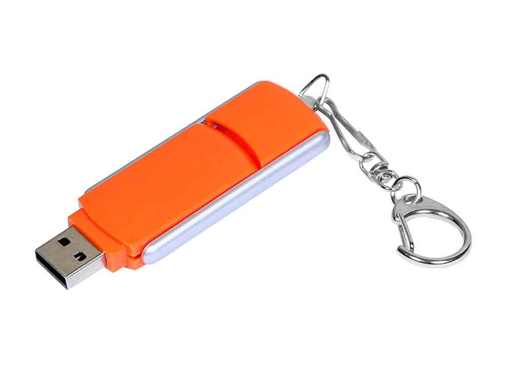 USB 2.0- флешка промо на 16 Гб с прямоугольной формы с выдвижным механизмом заказать под нанесение логотипа