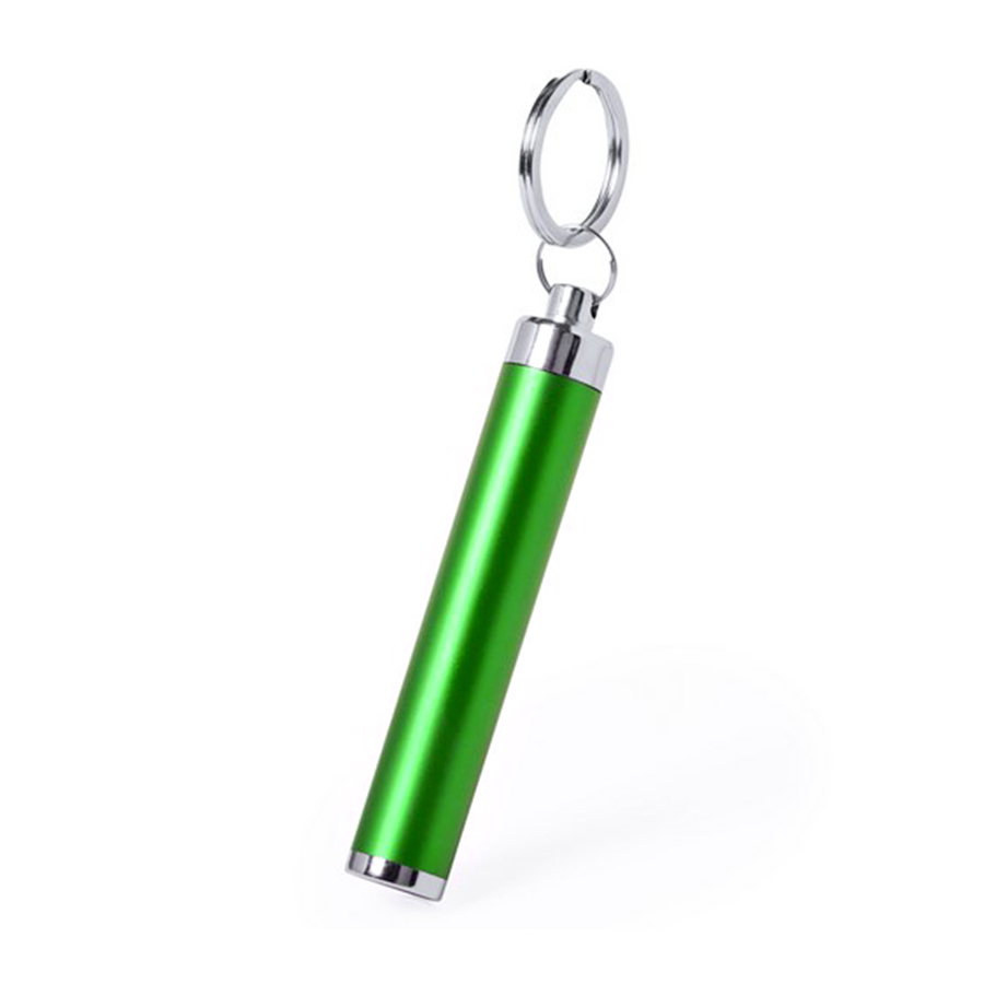 Брелок BIMOX с фонариком, зелёный, металл 8,5*d-1,4см заказать в Москве